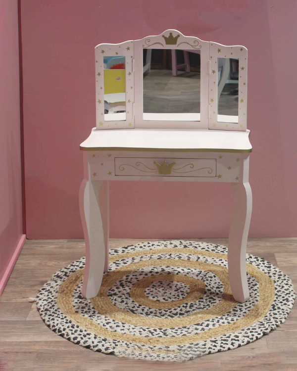 Beautiful wooden dressing table with dressing stool for kids
