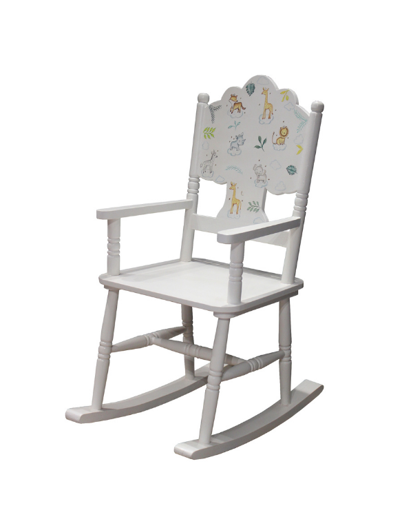Animal Print Rocking Chair Wood Rocker - nazraana kids store
