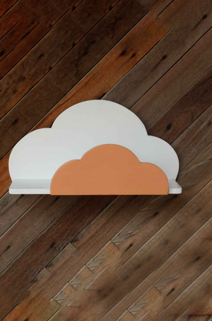 Cloud-shaped wooden wall shelf - cloud wall shelf designs