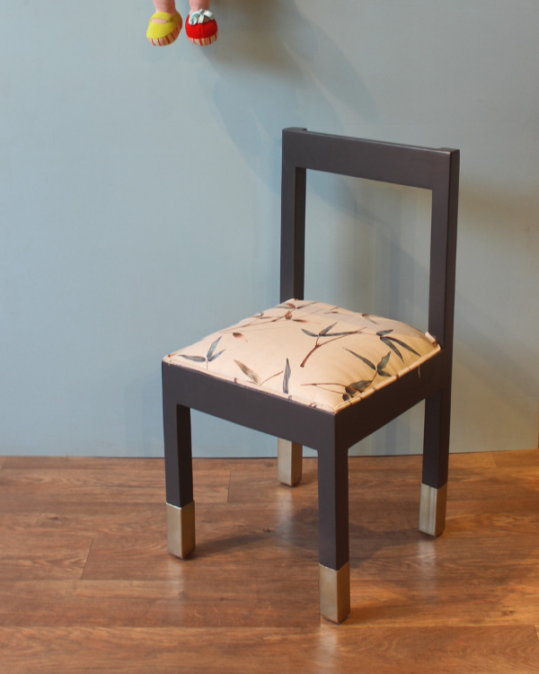 Handmade wooden chair with cushion