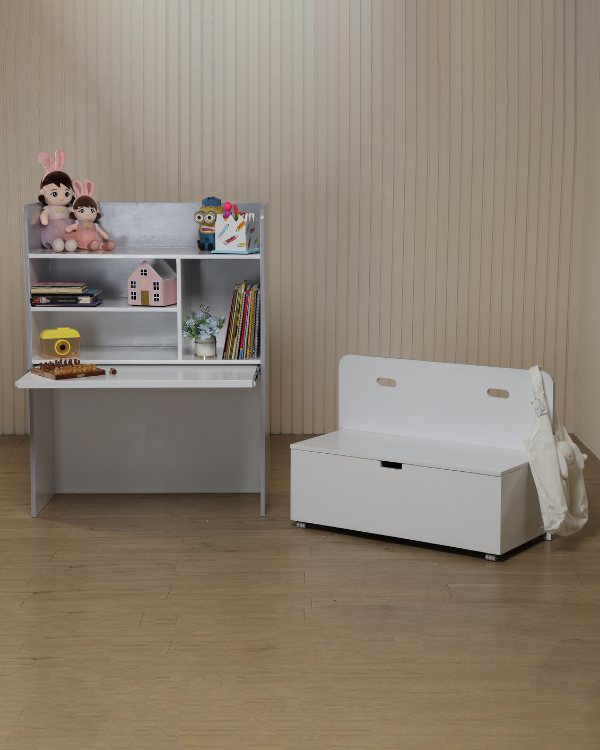 Modern study table with bookshelf design for kids