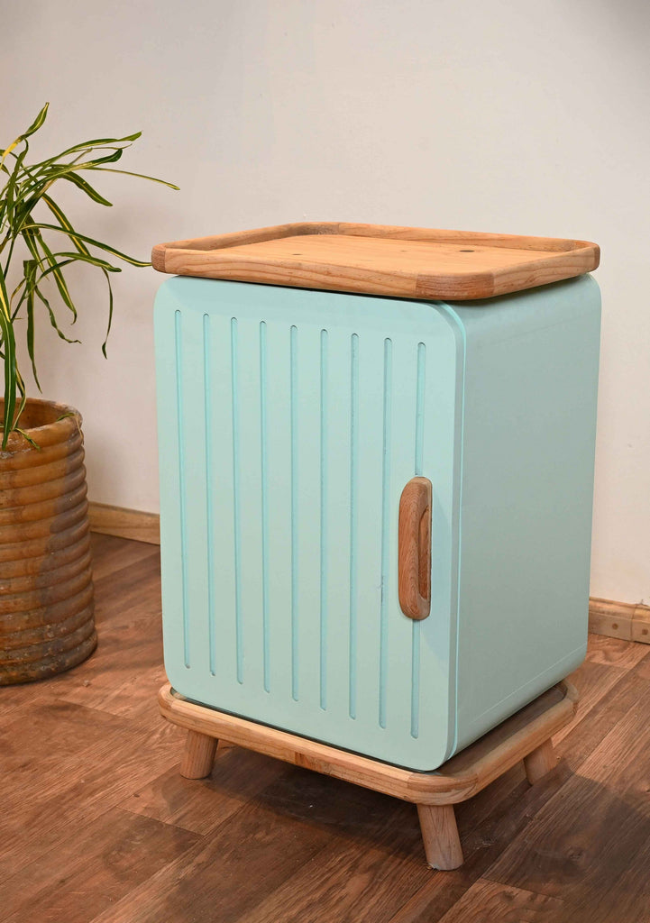 Pastel Green Bedside Table - Cute Refrigerator Design