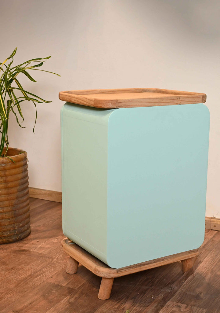 Whimsical Pink Bedside Table - Refrigerator-Inspired Design