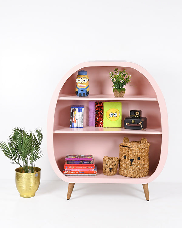 Wooden storage shelf for toys and books