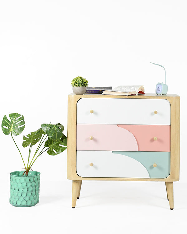 Modern pastel nursery chest of drawers