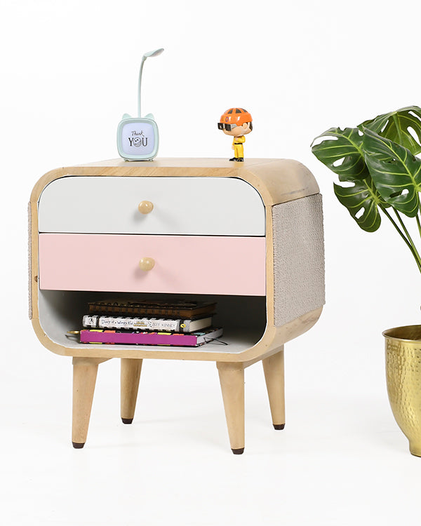 Nazraana Kids pastel bedside storage table