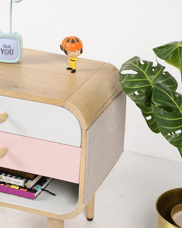 Study room side table for kids with playful colors