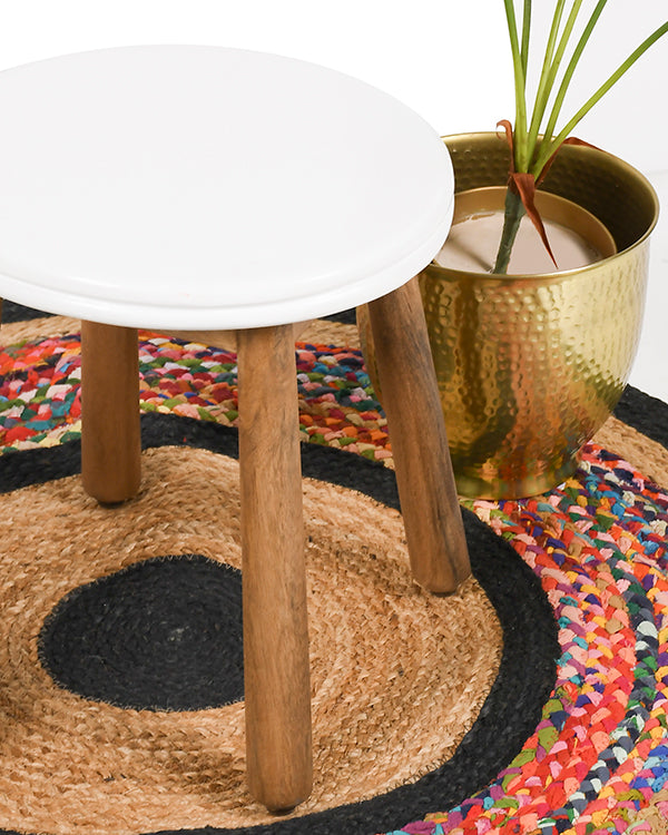 Natural wood stool for nursery or playroom