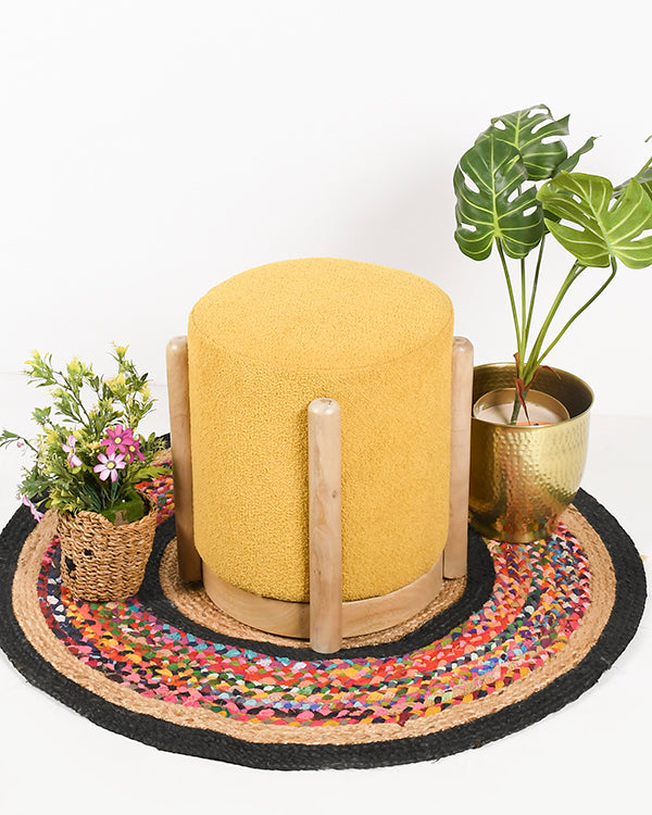 Stylish wooden leg stool for living room