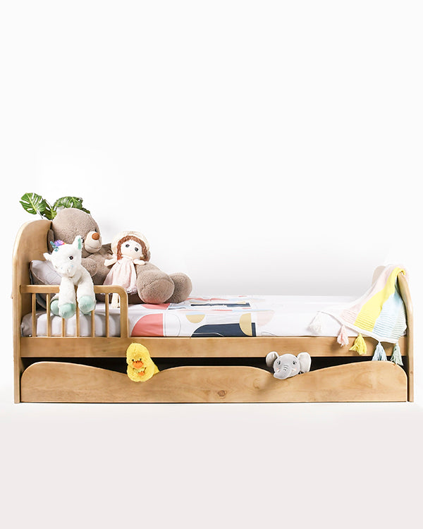 Kids room furniture – natural wood bed