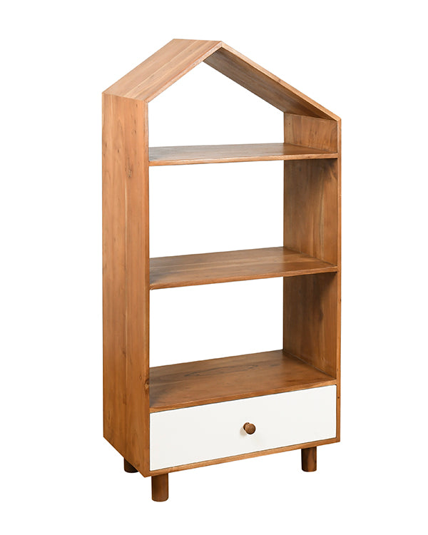 House-shaped wooden shelf for kids