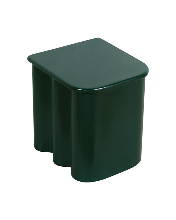 Wave edge kids side table in glossy green