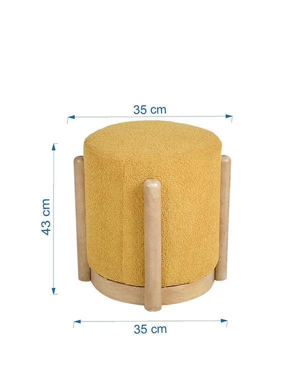 Cozy mustard yellow Brookley fabric stool