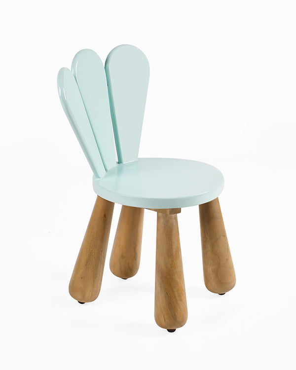 Petal-shaped kids chair in pink and mint