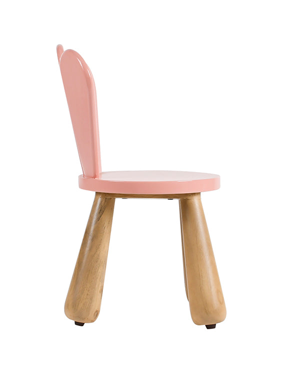 Cream kids table with wooden legs