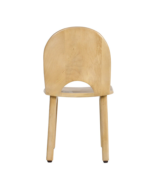 Child-sized wooden chair with backrest