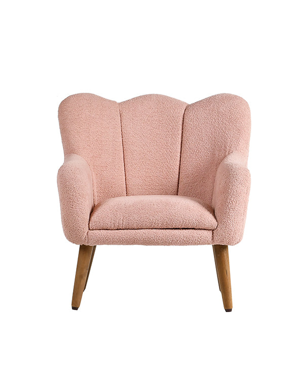 Peach pink upholstered kids chair