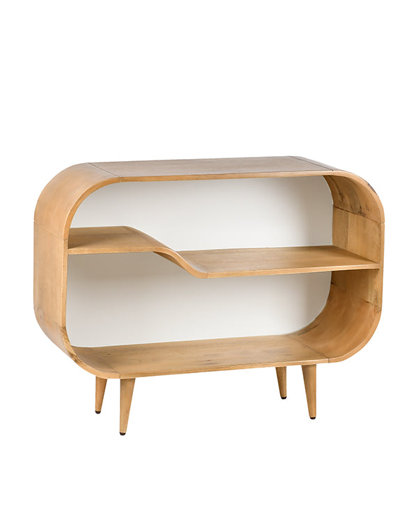 Kids-safe storage shelf for books and toys