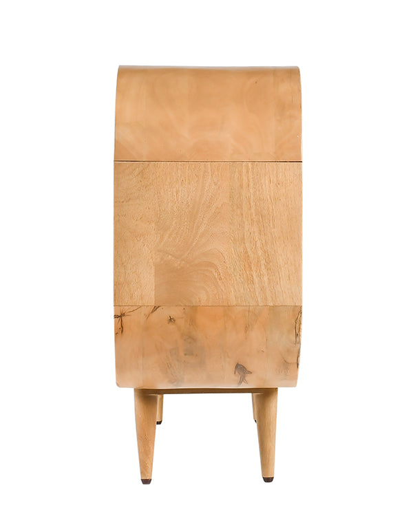 Scandinavian-inspired wooden shelf unit
