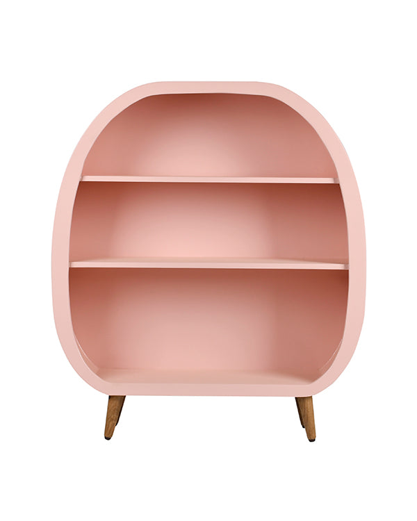 Modern pink oval bookshelf for kids