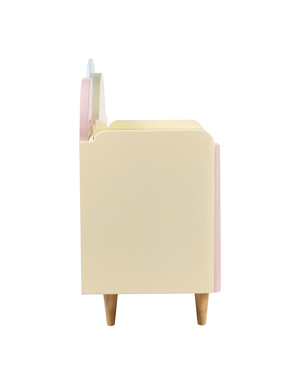 Hand-painted children’s storage unit with shelf