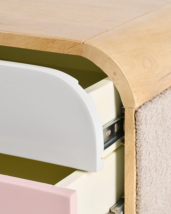 Wooden nightstand with storage shelf for kids room