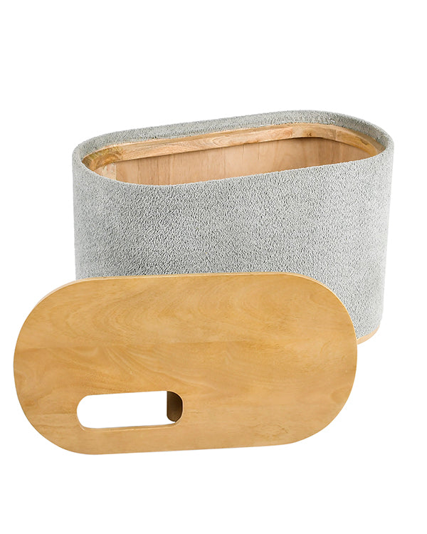 Modern gray upholstered side table