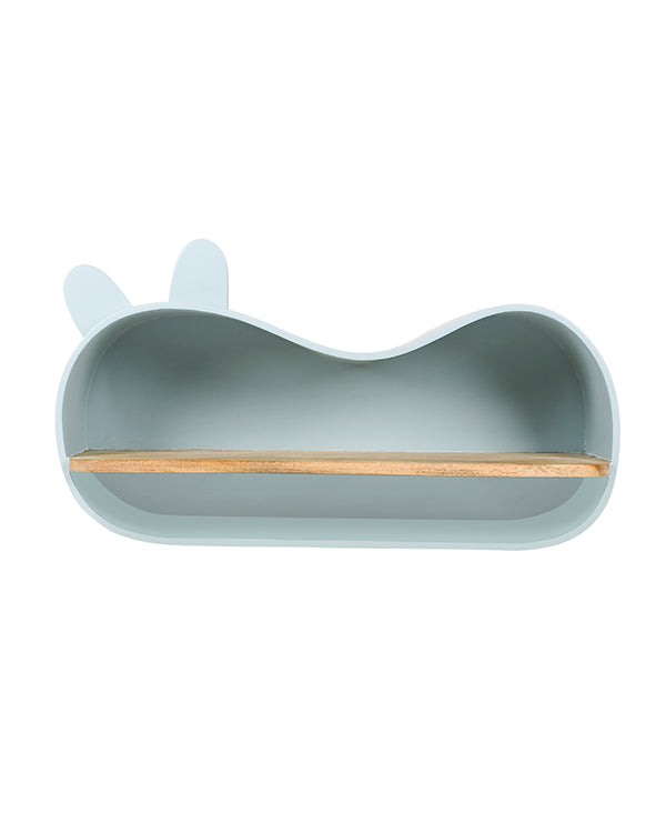 Mango wood caterpillar-shaped wall shelf
