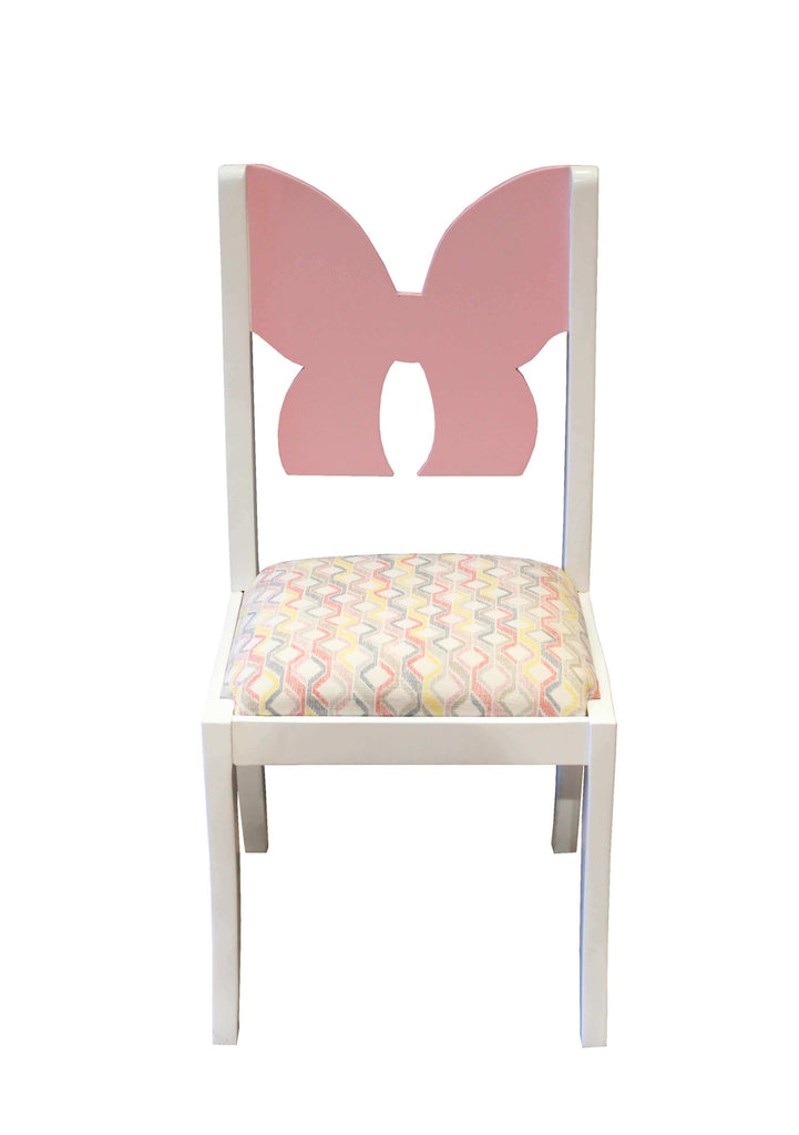 Butterfly Cushion Chair - Pink and White Study Chair