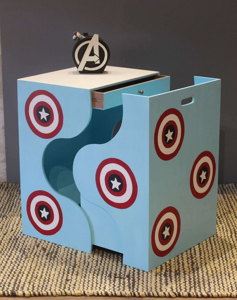 Hand-painted Captain America Design on Sky Blue Background