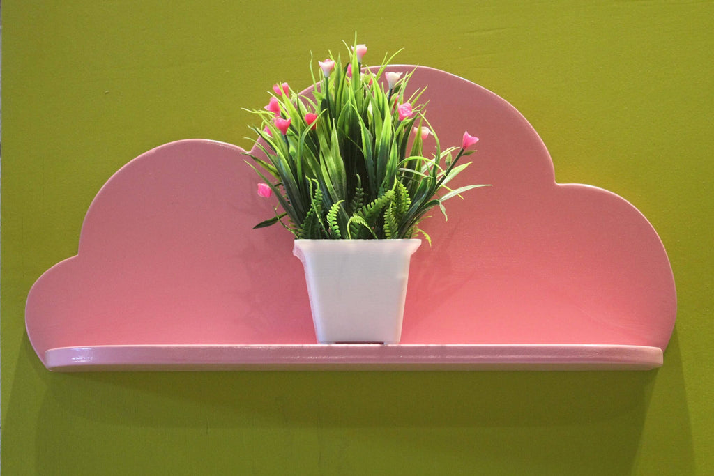 Whimsical charm for kids' bedrooms - pink cloud wall shelf